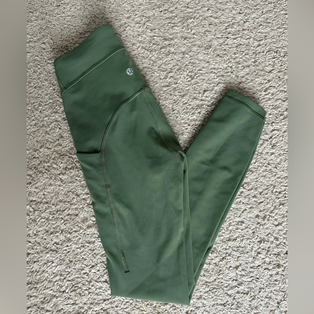 lululemon Green Leggings side pockets lulu leggings size 0 swift speed